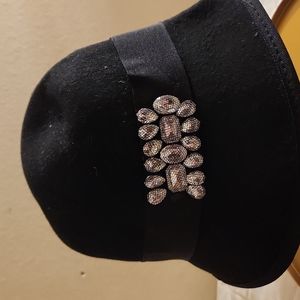 Badgley Mischka wool hat with beaded embellishment